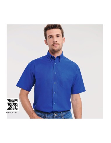 RUS-0R933M0-Men's Short Sleeve Classic Oxford Shirt